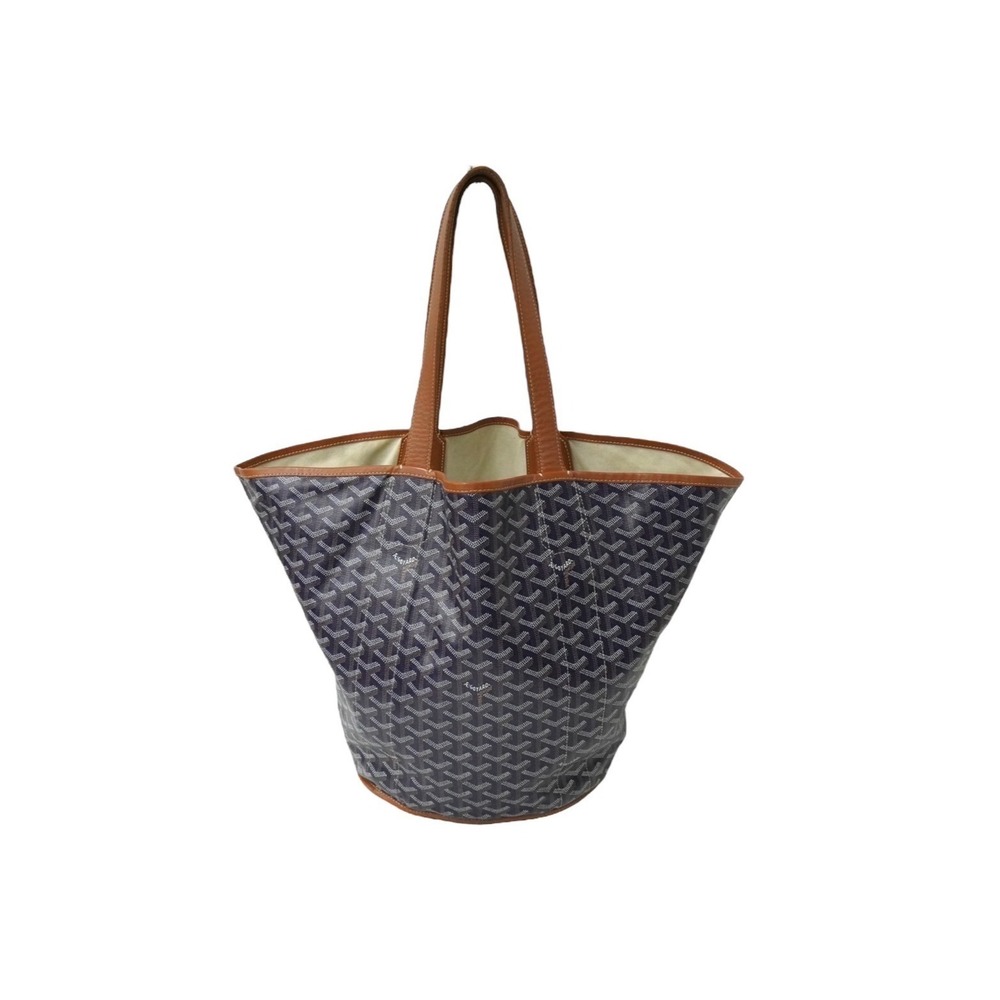 GOYARD Bellara Reversible Tote Bag Navy Blue Brown Natural